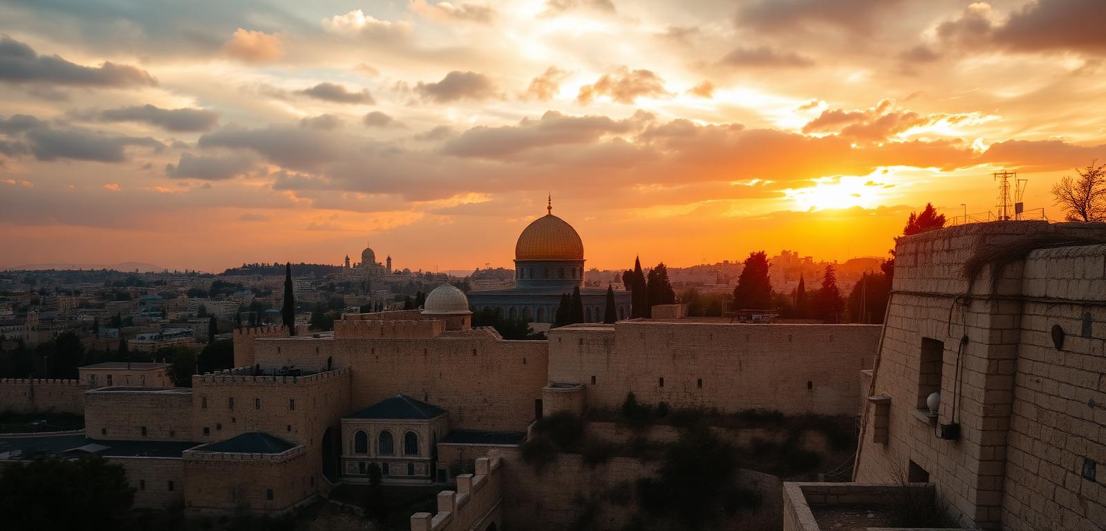 The Old City of Jerusalem at golden hour